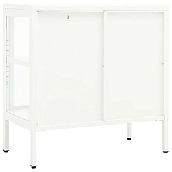 Acheter vidaXL Buffet Blanc 70x35x70 cm Acier et verre