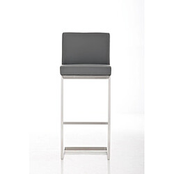 Decoshop26 Lot de 2 tabourets de bar design moderne support en acier inoxydable assise en PVC gris 10_0004387