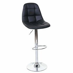 Decoshop26 2x tabourets de bar comptoir chaise haute en synthétique noir base et cadre en acier chromé 04_0000107