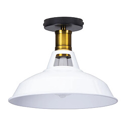 Stoex Lampe de Plafond Rétro Plafonnier en Fer Métallique Luminaire Plafonnier D'Intérieur Vintage E27 (Blanc) Pour Chambre À Coucher, Restaurant