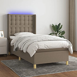 Sommier à lattes,Cadre à lattes de lit pour Adulte matelas et LED Taupe 90x190 cm Tissu -MN56997