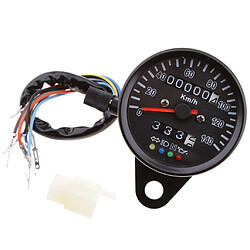 Jauge Tachymètre de Moto 60mm Noir Compteur de Vitesse Indicateur Universel