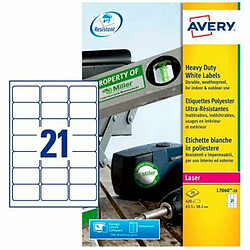 Etiquettes pour Imprimante Avery Blanc 20 Volets 63,5 x 38,1 mm (5 Unités)