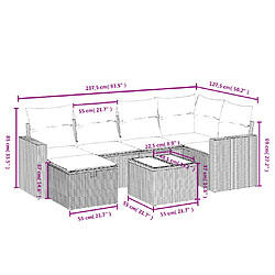 Avis vidaXL Salon de jardin avec coussins 7pcs mélange beige résine tressée