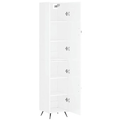 Acheter Maison Chic Buffet,Meuble de Rangement,commode pour salon,Cuisine Blanc brillant 34,5x34x180 cm Bois d'ingénierie -MN46266