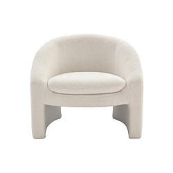 Vente-Unique Fauteuil en tissu bouclette blanc OSSANA