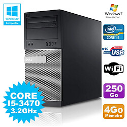 PC Tour Dell Optiplex 790 Intel I5-3470 3.2Ghz 4Go 250Go DVD WIFI Win 7 · Occasion 