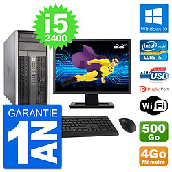 PC Tour HP Pro 6300 CMT Ecran 22" i5-2400 RAM 4Go Disque 500Go Windows 10 Wifi - Occasion