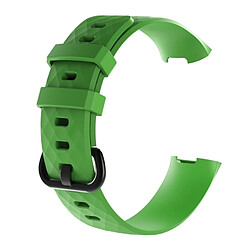 Wewoo Bracelet montre en silicone à motif de diamants pour Fitbit Charge 3 (vert)