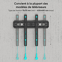 Avis ONKRON Support Mural TV Fixe pour 35 - 65 Pouces TV & Ecran, Fixation Murale TV Fixe Poids jusqu'à 68 kg - Support Mural TV Extra Plat VESA 75x75 - VESA 400x400/Accroche Television Mural FM5-B Noir