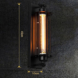 Universal American Vintage LED E27 style industriel décoratif lampe murale chevet lit spectateur apprendre balcon allée café salle à manger applique murale (pas d'ampoule) (noir)