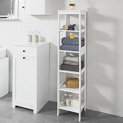 SoBuy BZR14-W Meuble Colonne de Salle de Bain Armoire Haute étagère 