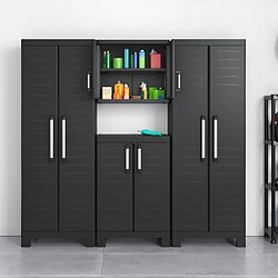 Keter Armoire de rangement basse Detroit Noir 