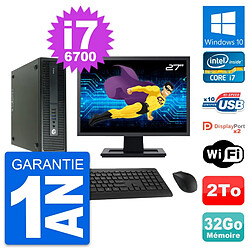 PC HP 600 G2 SFF Ecran 27" Intel i7-6700 RAM 32Go Disque Dur 2To Windows 10 Wifi - Occasion