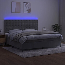 Avis vidaXL Sommier à lattes de lit matelas et LED Gris clair 200x200 cm