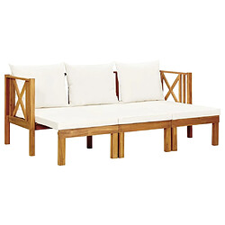 Maison Chic Banc de jardin | Banquette de jardin 3 places | Chaise Relax et coussins 179 cm Bois d'acacia massif -MN20187