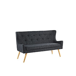 Beliani Canapé banquette 2 places en tissu noir SKIBBY pas cher