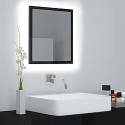 vidaXL Miroir LED de salle de bain Noir brillant 40x8,5x37cm Acrylique