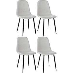 Non Lot de 4 chaises de salle à manger tissu Napier 