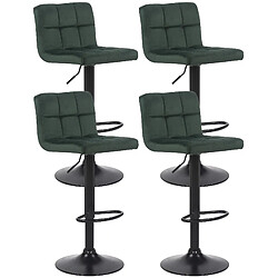 Non Lot de 4 tabourets de bar Feni velours 