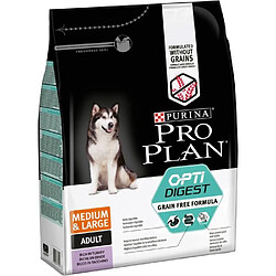 Proplan PRO PLAN Croquettes riche en dinde Sensitive Digestion Optidigest - Formule sans céréales - Pour chien adulte - 2,5 kg 