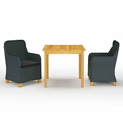 Maison Chic Ensemble de salle à manger de jardin 3 pcs,Table et chaises d'extérieur Gris foncé -GKD452792