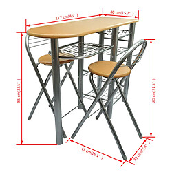 vidaXL Ensemble de table et de chaises de bar / cuisine Bois pas cher