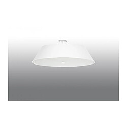 Luminaire Center Plafonnier Vega Verre,acier,tissu blanc 5 ampoules 25cm