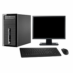 PC Tour HP ProDesk 400 G1 Ecran 22" G3220 RAM 8Go SSD 120Go Windows 10 Wifi - Occasion