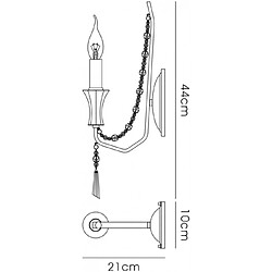 Luminaire Center Applique murale Armand Or français 1 ampoule 44cm