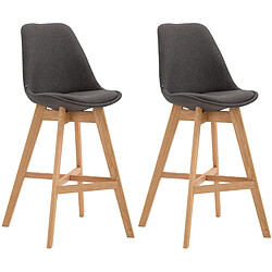 Avis Non Lot de 2 tabourets de bar Cannes tissu naturel