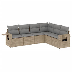 vidaXL Salon de jardin avec coussins 6 pcs beige résine tressée