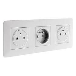 Zenitech - Appareillages intérieurs Triple prise affleurante 2P+T 16A livrée avec boîte d'encastrement blanche - Artezo