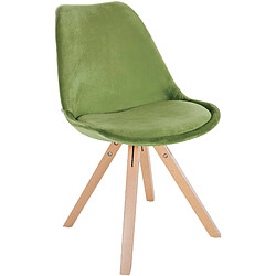 Decoshop26 Chaise de salle à manger x1 style scandinave en velours vert clair pieds en bois clair 10_0001470