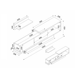 Avis Vente-Unique Ensemble TV avec rangements - Naturel et blanc - RANEBI II