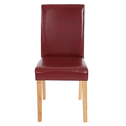 Acheter Mendler Lot de 2 chaises de séjour Littau ~ simili-cuir, brun rouge, pieds clairs