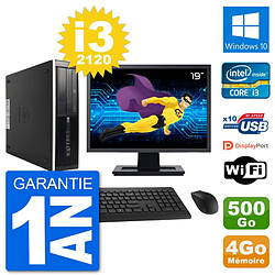 PC HP 8300 SFF Ecran 19" Intel i3-2120 RAM 4Go Disque 500Go Windows 10 Wifi - Occasion