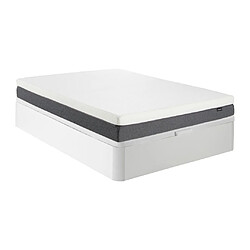 Vente-Unique Ensemble 160 x 200 cm sommier coffre blanc + matelas mousse HD 7 zones et accueil mémoire de forme déhoussable ép.20cm - KELIH de YSMÉE