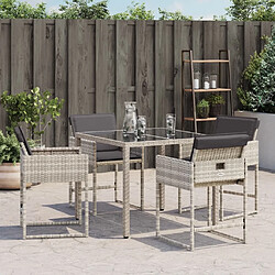 Avis Maison Chic Lot de 4 Chaises de jardin avec coussins | chaises d'extérieur | Fauteuil Relax gris clair résine tressée -GKD47826