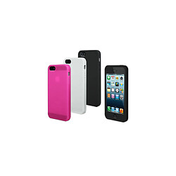 Muvit 3 Coques Silicone Noir Blanc Rose Apple Iphone 5/5s/se+film**