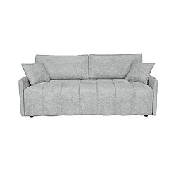 Mes Canapé 3 places convertible en tissu doux gris clair - RIZDA