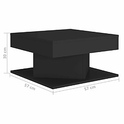 Maison Chic Table basse pour salon | Table à café Noir 57x57x30 cm Aggloméré -GKD67830 pas cher