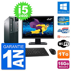 PC Lenovo M81 SFF Ecran 22" Intel i5-2400 RAM 16Go Disque 1To Windows 10 Wifi · Occasion 