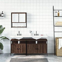 Avis Maison Chic Armoire de Bain | Ensemble de 3 meubles salle de bain Chêne marron -GKD25636