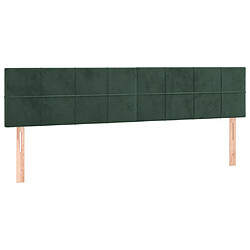 vidaXL Têtes de lit 2 pcs Vert foncé 90x5x78/88 cm Velours