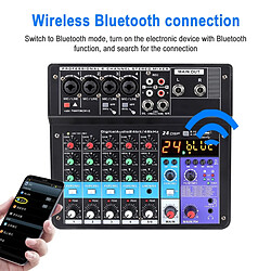 Table De Mixage 6 Canaux Avec Carte Son Intégrée, Effets DSP, Bluetooth, USB 2.0 YONIS pas cher