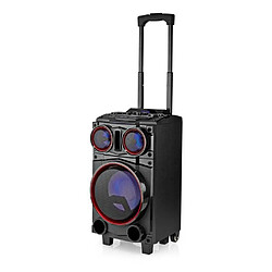 Avis NEDIS SONO PORTABLE 200W SUR BATTERIE /SD/USB/BT/MP3 LEDS RGB + Tél + fonction REC et entrée MICRO pour la fête en KARAOKE séminaires écol