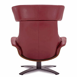 Acheter MY NEW DESIGN NAOS- FAUTEUIL EN CUIR ROUGE ET CHENE NATUREL