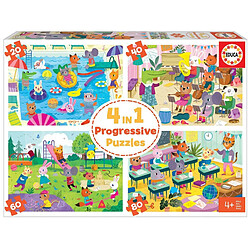 Educa Borras Puzzle progressifs 4 en 1 l'ecole