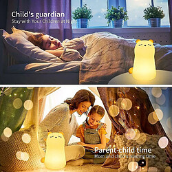 Universal Lumière pour enfants, lumière pour bébés, lumière pour chat à LED rechargeable, lampe portable pour filles multicolore, lampe en silicone tactile 7 couleurs avec télécommande, cadeau d'anniversaire pour femmes éclairant, lampe, (blanc)